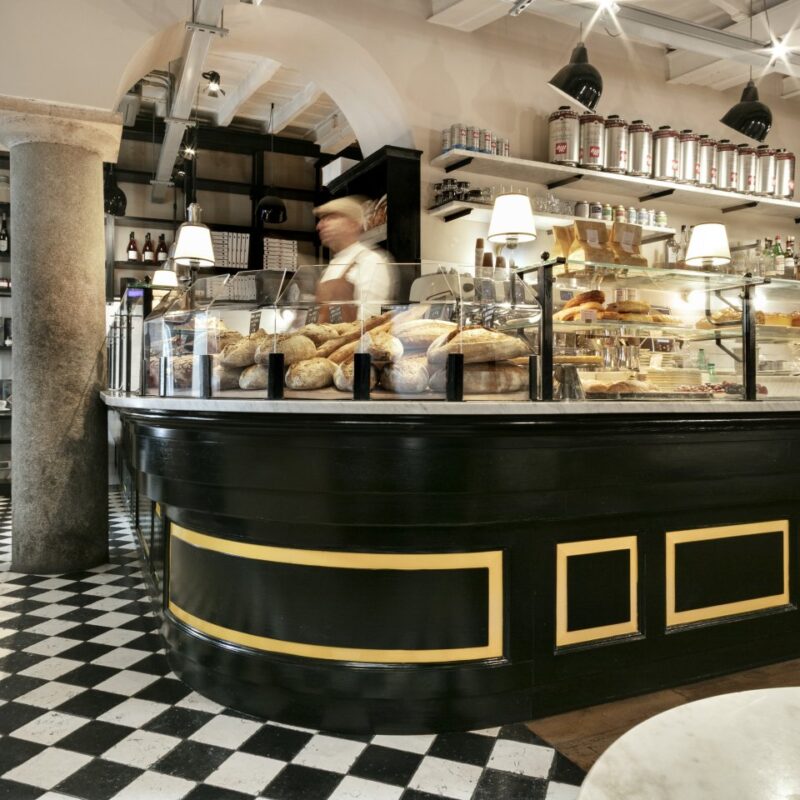 banco pane con fornaio